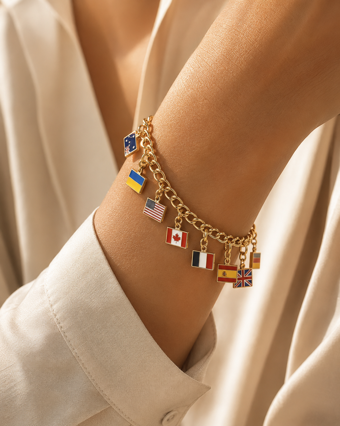 Bracelet voyage premium Travelory avec charms 